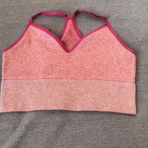 Athleta Pink Sports Bra Seamless Moisture-Wicking Design